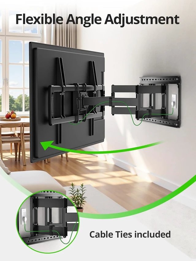 Alt view image 4 of 7 - 85 86 90 98 100 inch Heavy Duty Full Motion TV Wall Mount for 42-100" TVs, TV Mount with Swivel, Tilt & Leveling, Wall Mount Bracket Up to 170lbs, Max VESA 800x600mm, Fits 16/18/24" Studs.
