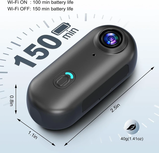 Alt view image 3 of 7 - Mini 4K Body Camera with 6Axis EIS, Wearable Action Camera with Magnetic Clip Mount, 64GB Portable POV Cam for Travel, Daily Recording, Vlogging, Pet Walking, Cycling, Hiking and Outdoor Sports