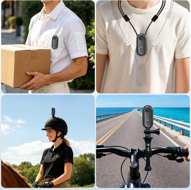 Alt view image 5 of 7 - Mini 4K Body Camera with 6Axis EIS, Wearable Action Camera with Magnetic Clip Mount, 64GB Portable POV Cam for Travel, Daily Recording, Vlogging, Pet Walking, Cycling, Hiking and Outdoor Sports