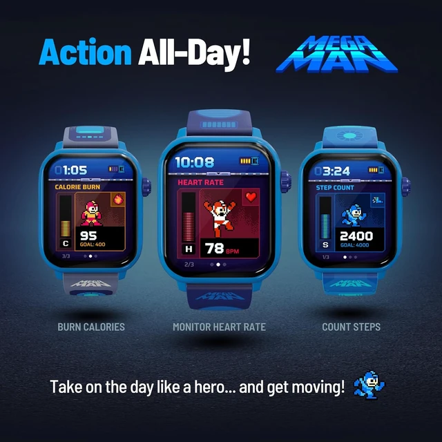 Alt view image 4 of 7 - Mega Man Retro Gaming Smartwatch, Built from Mega Man 2
