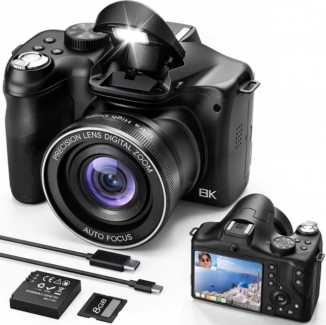 Main image of Vlogging Camera with Dual-View Recording, WiFi & Dual Cameras, 2000mAh, 8K