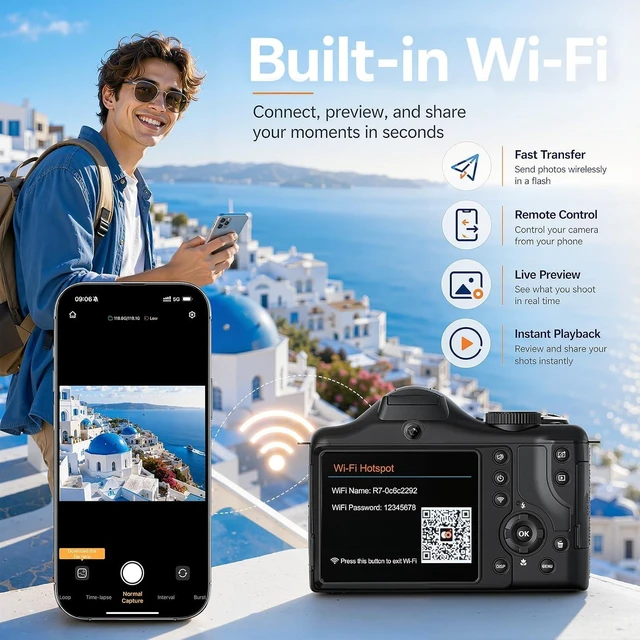 Alt view image 3 of 7 - Vlogging Camera with Dual-View Recording, WiFi & Dual Cameras, 2000mAh, 8K