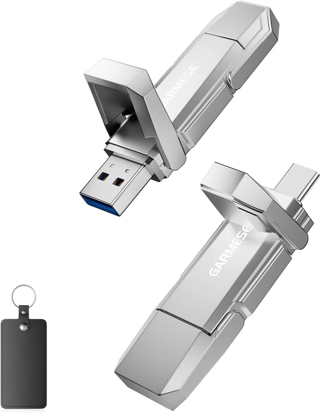 Main image of 512GB USB C SSD Flash Drive, USB 3.2, 450MB/s, 2-in-1 Dual Port