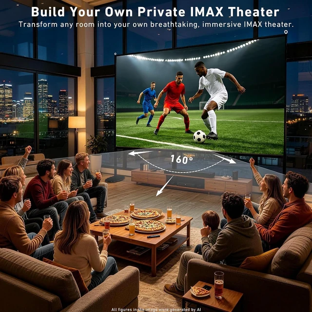 Alt view image 5 of 7 - 150 inch Projector Screen with Stand, 16:9 4K HD Portable Outdoor Movie Screen, Wrinkle-Free Foldable Indoor Projection Screen with Carry Bag & Ground Nails for Backyard Cinema Home Theater