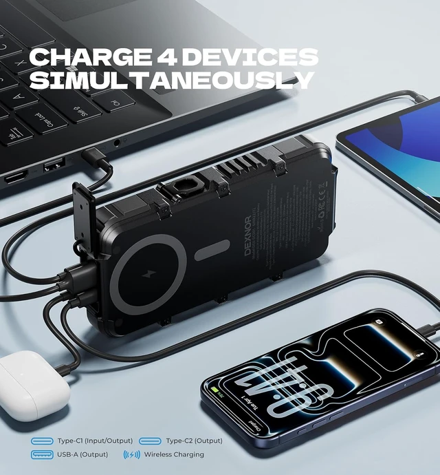 Alt view image 4 of 7 - 27,000mAh Solar Power Bank Portable Charger 65W Fast Charging
