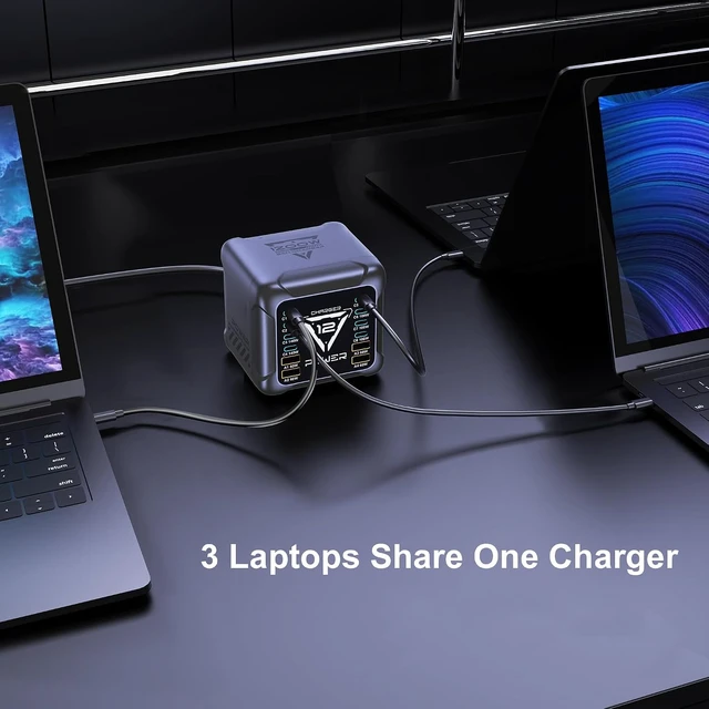 Alt view image 4 of 7 - 1200W USB C Charging Station, 12-Port GaN Fast Charger