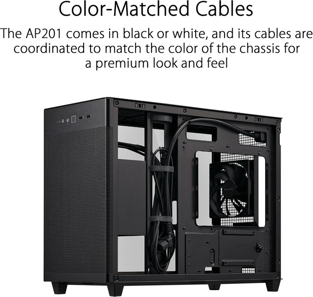Alt view image 3 of 7 - Prime AP201 Tempered Glass Micro-ATX PC Case