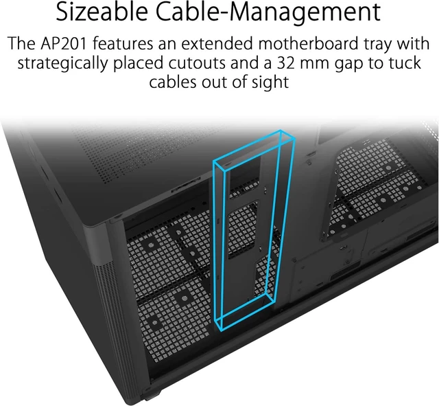 Alt view image 5 of 7 - Prime AP201 Tempered Glass Micro-ATX PC Case