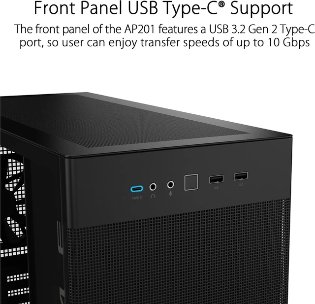 Alt view image 6 of 7 - Prime AP201 Tempered Glass Micro-ATX PC Case
