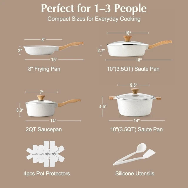 Alt view image 2 of 7 - Nonstick Pots and Pans Set 13pcs, Lightweight Cookware Set