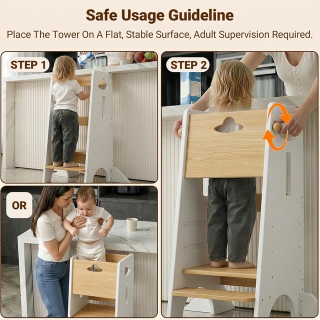 Alt view image 6 of 7 - Toddler Tower Toddler Standing Kitchen Stool