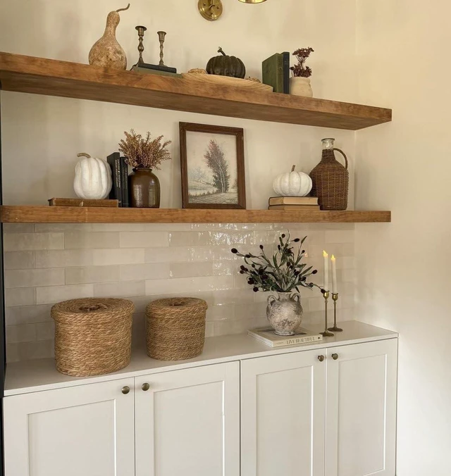 Main image of 36 Inches Long Walnut Floating Shelves