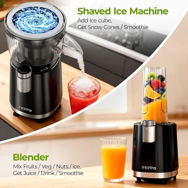 Alt view image 3 of 7 - Snow Cone Machine & Smoothie Blender 2 in 1, 700W Powerful Shaved Ice Machine Slushine Machine, Frozen Margarita Machine with Stainless Steel Blade, Smoothie Recipe, for Home Kitchen Party