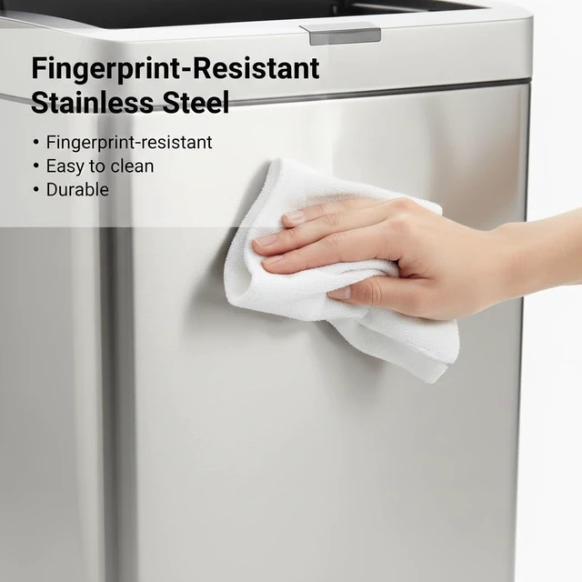 Alt view image 5 of 7 - 50 Litre Kitchen Trash Can with Lid 13.2 Gal Automatic Garbage Can