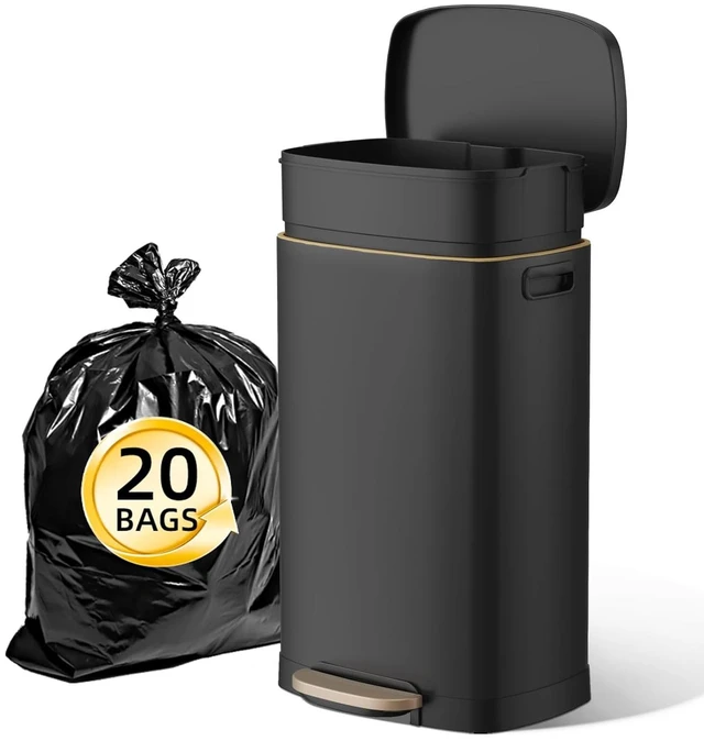 Main image of 13 Gallon/50L Stainless Steel Step Pedal Kitchen Trash Can with Lid