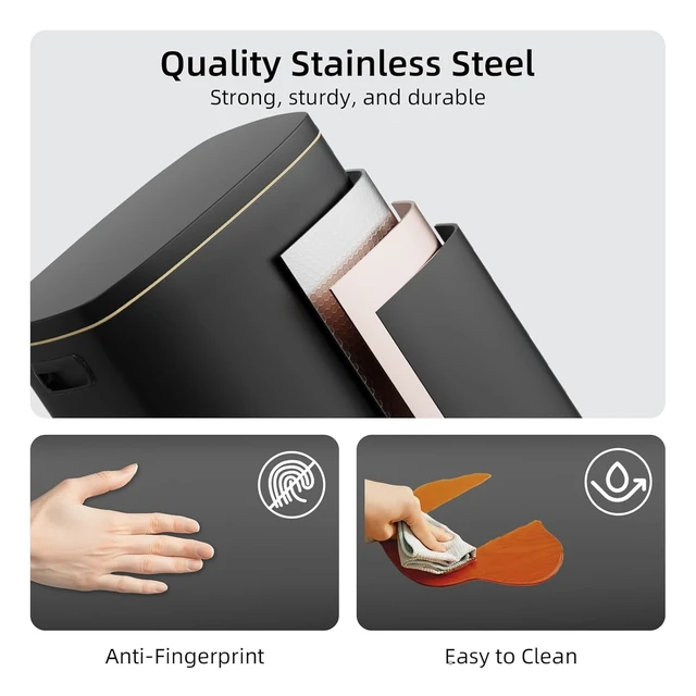 Alt view image 6 of 7 - 13 Gallon/50L Stainless Steel Step Pedal Kitchen Trash Can with Lid