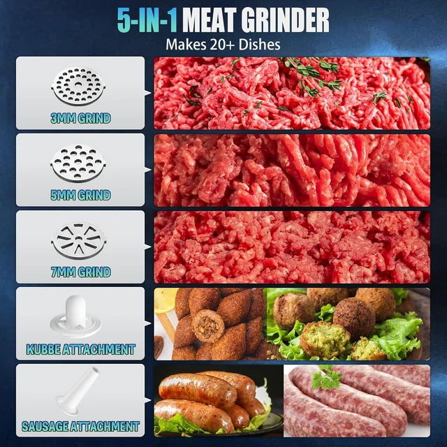 Alt view image 4 of 7 - 5.0 Upgrade Electric Meat Grinder,3 Second Grind,Meat Grinder for Home Use