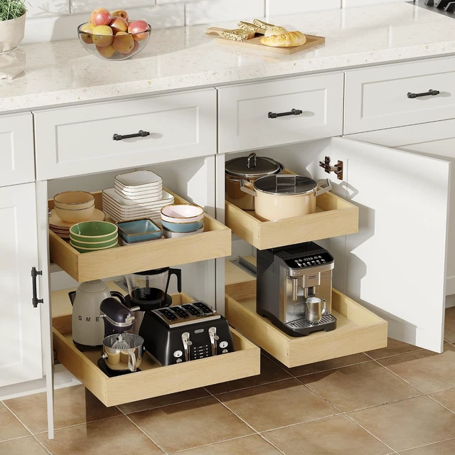 Alt view image 2 of 7 - Heavy-Duty Soft Close Pull Out Drawers for Kitchen Cabinets