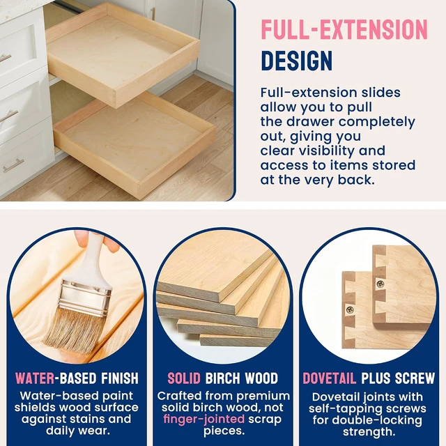 Alt view image 5 of 7 - Heavy-Duty Soft Close Pull Out Drawers for Kitchen Cabinets