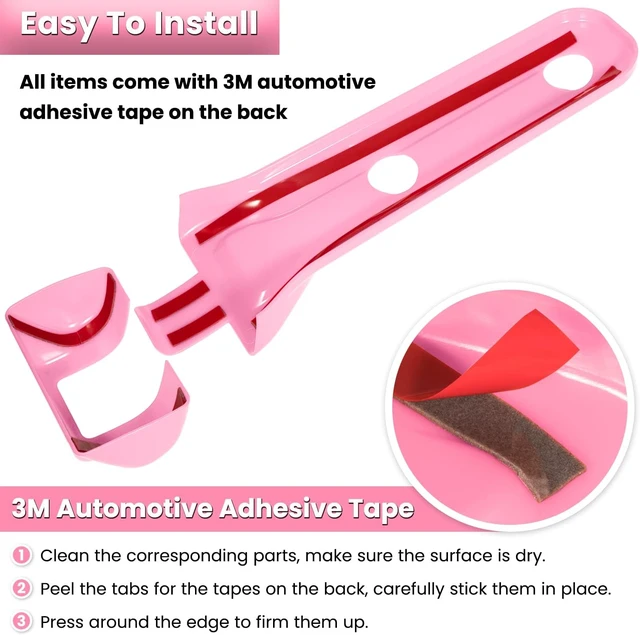 Alt view image 6 of 7 - 26PCS Full Set Exterior Decoration Trim Kit for Jeep Wrangler JL JLU 2018-2023 Door Hinge Handle Engine Hood Hinge Hood Latch Wheel Eyebrow Side Air Outlet Rear Tailgate Window Hinge Cover (Pink)