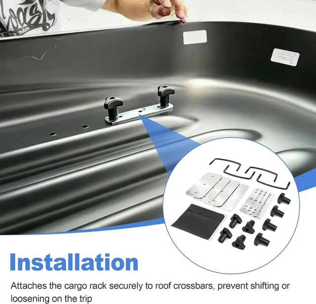 Alt view image 4 of 7 - Car Top Roof Rack Crossbars U-Bolts Mounting Hardware Installation Kit
