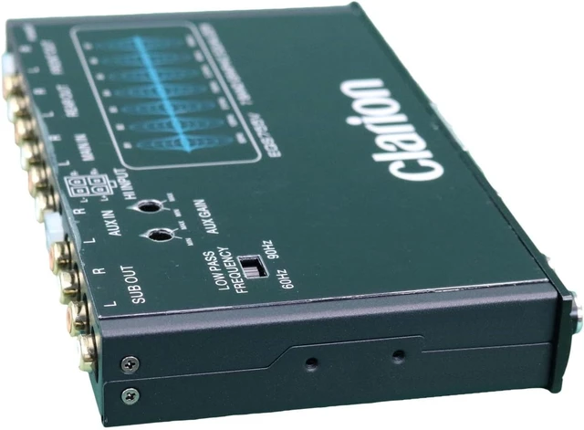 Alt view image 2 of 5 - EQS755V 7-Band Car Audio 1/2-DIN Size Car Graphic Equalizer/Crossover with Front 3.5mm Auxiliary Input, Rear RCA Auxiliary Input and High Level Speaker Inputs