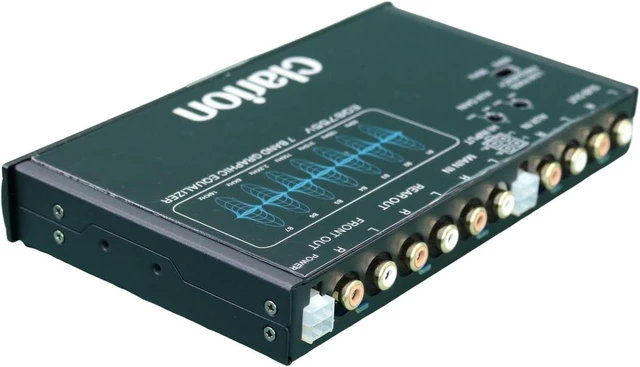 Alt view image 3 of 5 - EQS755V 7-Band Car Audio 1/2-DIN Size Car Graphic Equalizer/Crossover with Front 3.5mm Auxiliary Input, Rear RCA Auxiliary Input and High Level Speaker Inputs