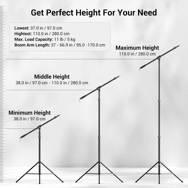 Alt view image 2 of 7 - 9.2ft Light Stand with Boom Arm, Photography Lighting Tripod