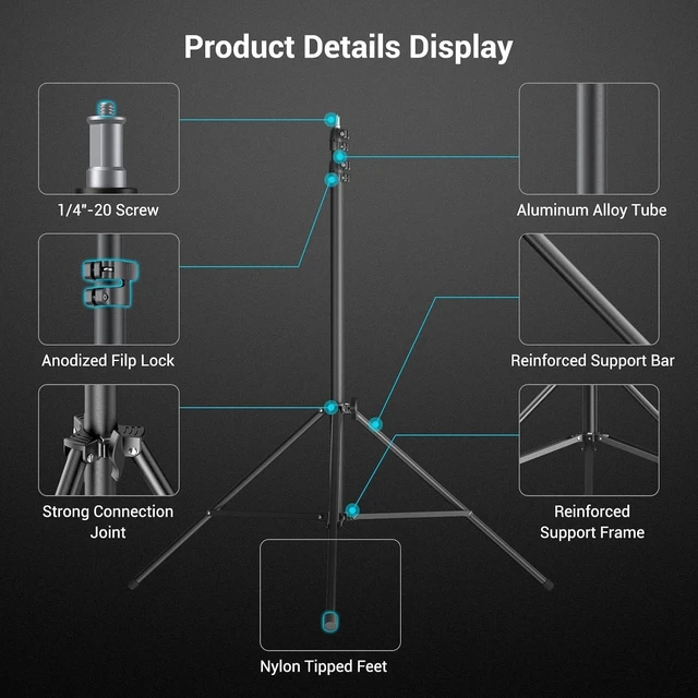 Alt view image 5 of 7 - 9.2ft Light Stand with Boom Arm, Photography Lighting Tripod