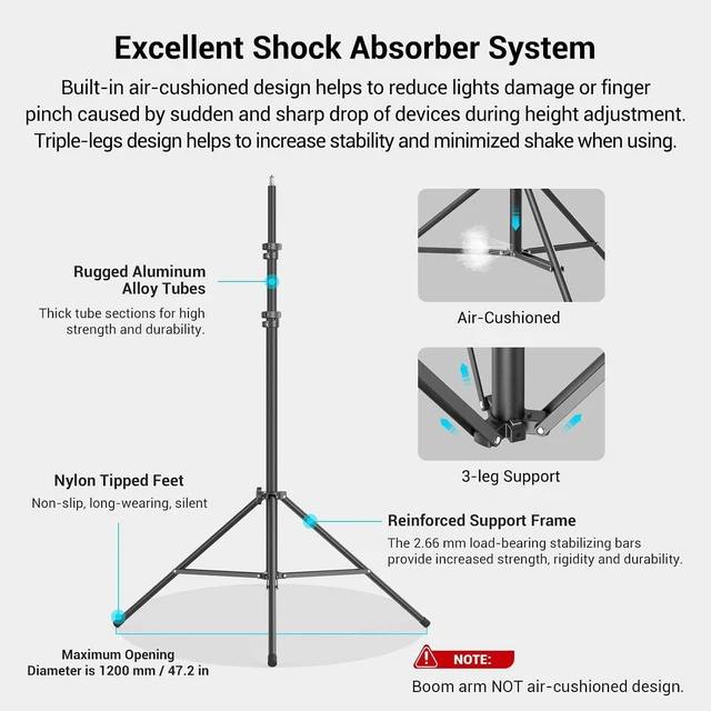 Alt view image 4 of 7 - 9.2ft Light Stand with Boom Arm, Photography Lighting Tripod