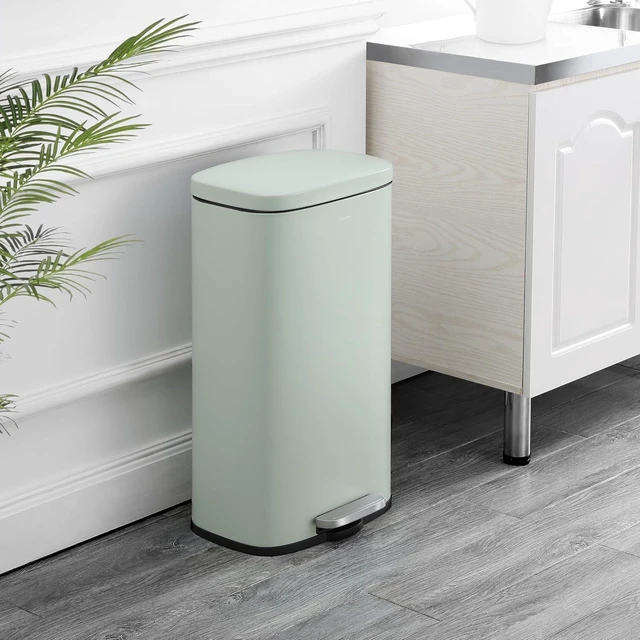 Alt view image 2 of 7 - Curtis 8 Gal Step Trash Can Soft Close 25", Pistachio Gelato