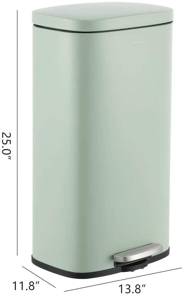 Alt view image 4 of 7 - Curtis 8 Gal Step Trash Can Soft Close 25", Pistachio Gelato
