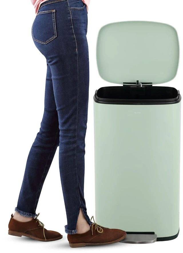 Alt view image 6 of 7 - Curtis 8 Gal Step Trash Can Soft Close 25", Pistachio Gelato