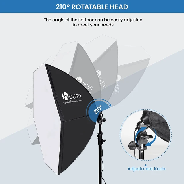 Alt view image 3 of 7 - Softbox Photography Lighting Kit, 30"X30" Softbox Lighting Kit, 2pcs E27 Socket 5400K LED Bulb, Photo Studio Light for Portrait Lighting, Photography/Video Recording/Live Streaming/YouTube