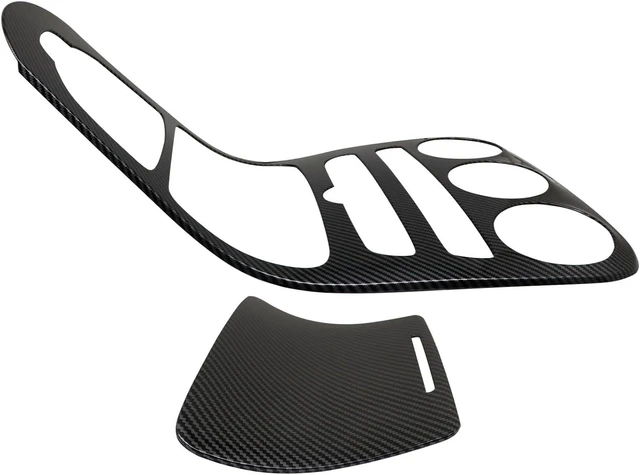 Alt view image 2 of 5 - Carbon Fiber Style Center Console Panel Trim Cover Compatible with Mercedes Benz C Class W205 2014-2021 (Clock Model) Interior Dashboard Frame Decoration Sticker ABS Sedan Accessories KR104C