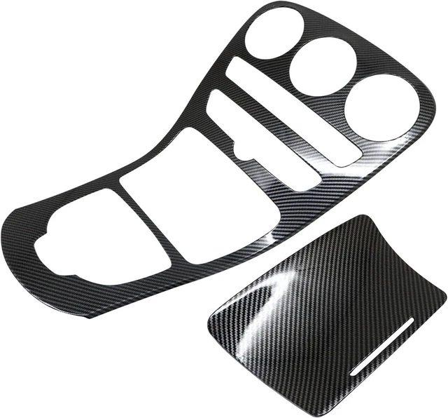 Alt view image 3 of 5 - Carbon Fiber Style Center Console Panel Trim Cover Compatible with Mercedes Benz C Class W205 2014-2021 (Clock Model) Interior Dashboard Frame Decoration Sticker ABS Sedan Accessories KR104C