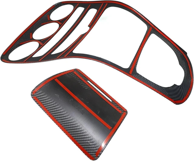 Alt view image 4 of 5 - Carbon Fiber Style Center Console Panel Trim Cover Compatible with Mercedes Benz C Class W205 2014-2021 (Clock Model) Interior Dashboard Frame Decoration Sticker ABS Sedan Accessories KR104C