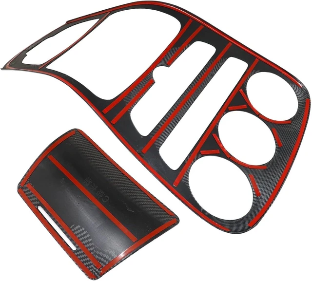 Alt view image 5 of 5 - Carbon Fiber Style Center Console Panel Trim Cover Compatible with Mercedes Benz C Class W205 2014-2021 (Clock Model) Interior Dashboard Frame Decoration Sticker ABS Sedan Accessories KR104C