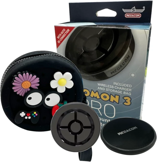 Main image of Megacom DuoMon3 Pro 1P/2P Auto Catcher, Wireless Rechargeable Pocket Auto Catcher with APP Adjustable Lights, Vibration, Sound and One Touch Reconnect - Black (Pro Version)