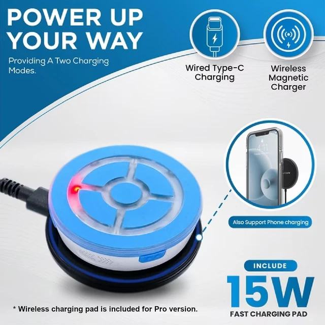 Alt view image 5 of 7 - Megacom DuoMon3 Pro 1P/2P Auto Catcher, Wireless Rechargeable Pocket Auto Catcher with APP Adjustable Lights, Vibration, Sound and One Touch Reconnect - Black (Pro Version)