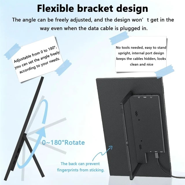 Alt view image 6 of 7 - 15.6''Portable Touchscreen Monitor 1080P VESA USB-C Vertical Monitor