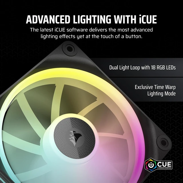 Alt view image 3 of 7 - iCUE Link LX120 RGB 120mm PWM Fans Triple Pack Dual Light Loops Includes iCUE Link System Hub AirGuide Technology Black