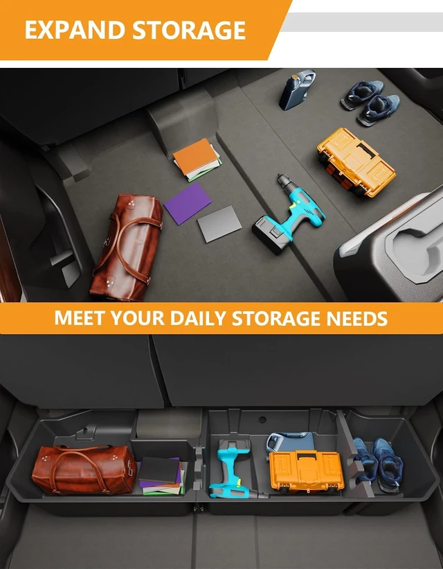 Alt view image 5 of 7 - Under Seat Storage Boxes for 19-26 Chevy Silverado 1500 & GMC Sierra 1500