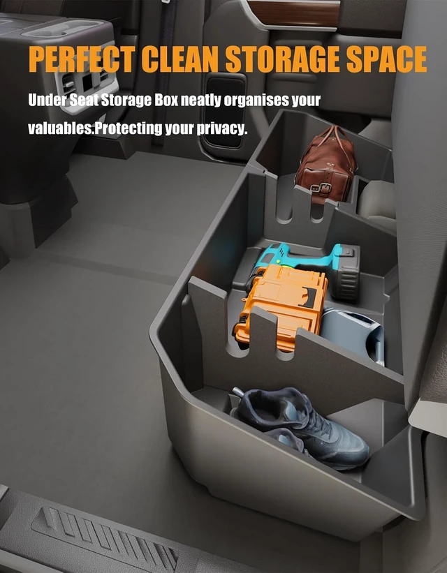 Alt view image 6 of 7 - Under Seat Storage Boxes for 19-26 Chevy Silverado 1500 & GMC Sierra 1500