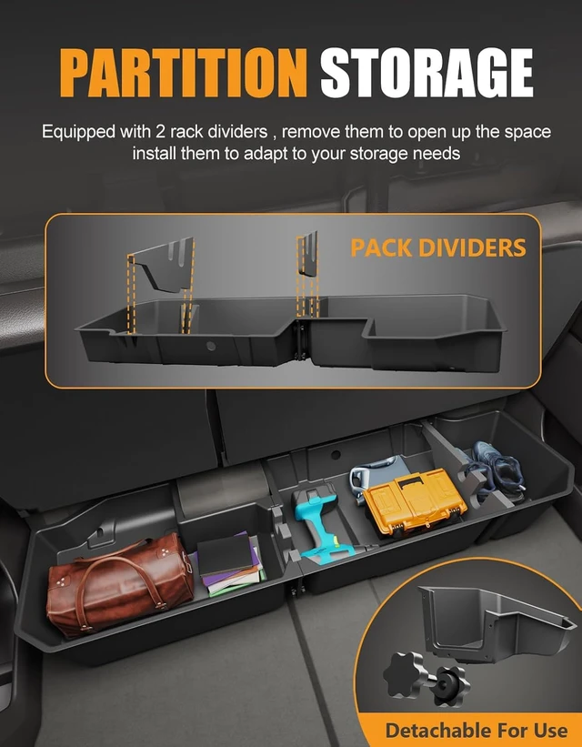 Alt view image 7 of 7 - Under Seat Storage Boxes for 19-26 Chevy Silverado 1500 & GMC Sierra 1500