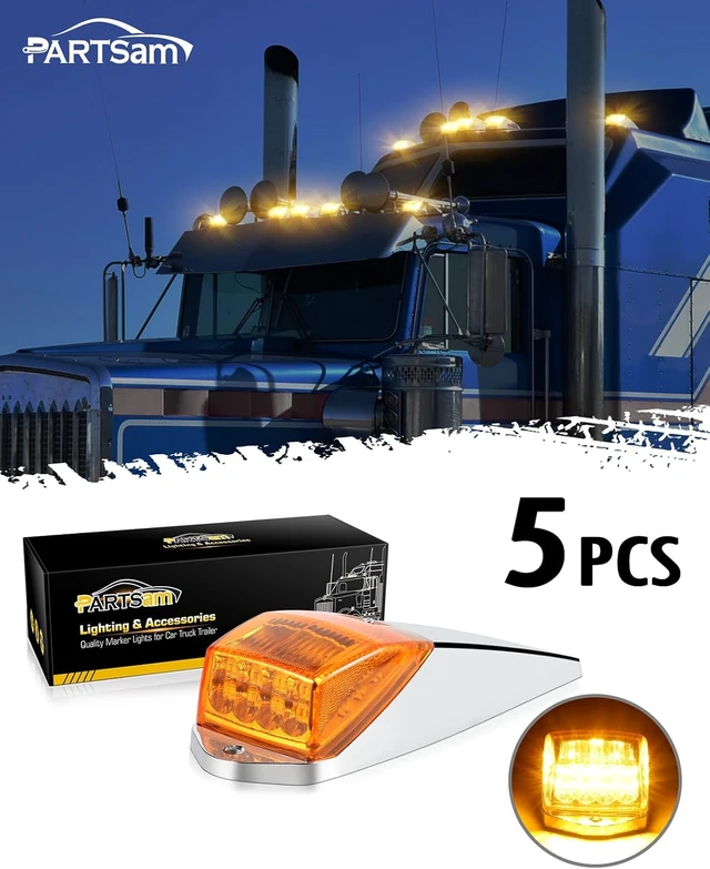 Alt view image 2 of 7 - 31LED Amber Cab Marker Light Waterproof Top Roof Running Cab Lights Compatible with Peterbilt/Kenworth/Freightliner//Western Star/Mack/International/Paccar Trailer Trucks