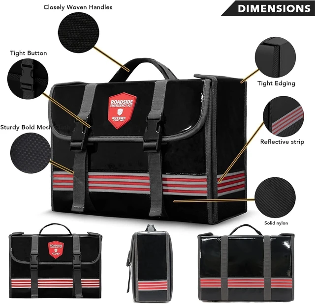 Alt view image 2 of 7 - Car Emergency Kit (126 Piece)Gift for Father Women Friend, Premium Roadside Assistance Essentials with Jumper Cables Tow Rope- Ideal Auto Road Safety Kit for Truck, RV