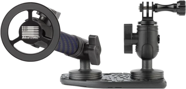 Main image of Metal Dash Mount Cell Phone Holder & Action Camera Bracket Compatible with 2024+ Jeep Wrangler JL, 4xe & Gladiator Dual 20mm Ball Base (Driver Side Magsafe Compatible)