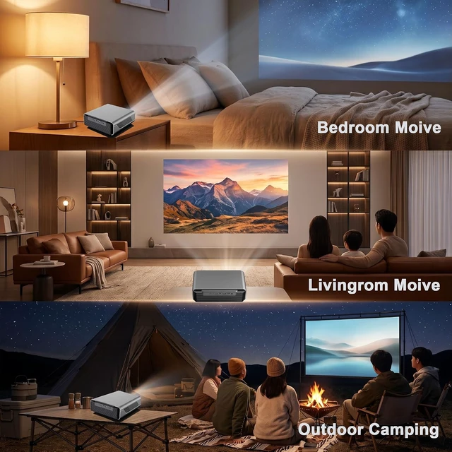 Alt view image 5 of 7 - Native 1080P 350ANSI USB-C Powered Smart Portable Outdoor Projector