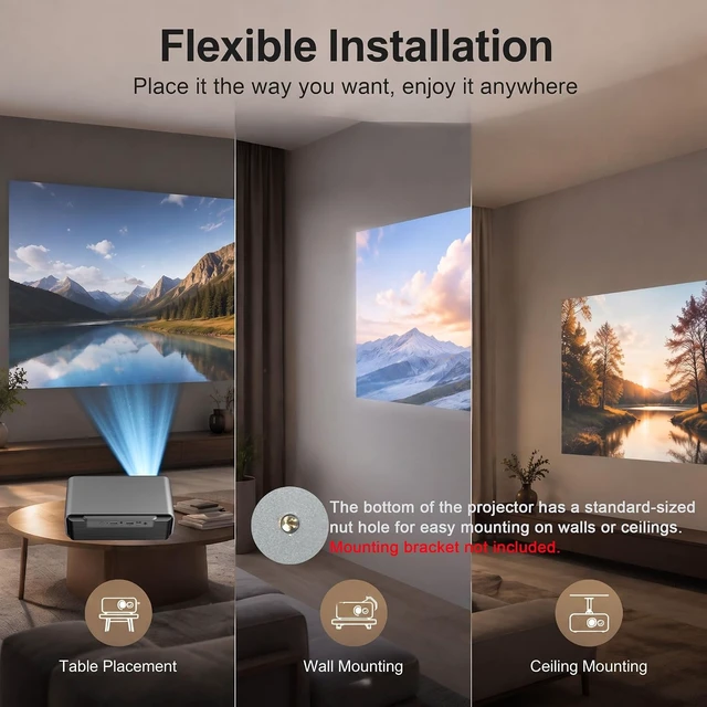 Alt view image 7 of 7 - Native 1080P 350ANSI USB-C Powered Smart Portable Outdoor Projector